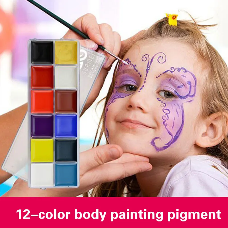 12 цветов палитра кремов для покраски тела Нетоксичная пигментная краска и лица