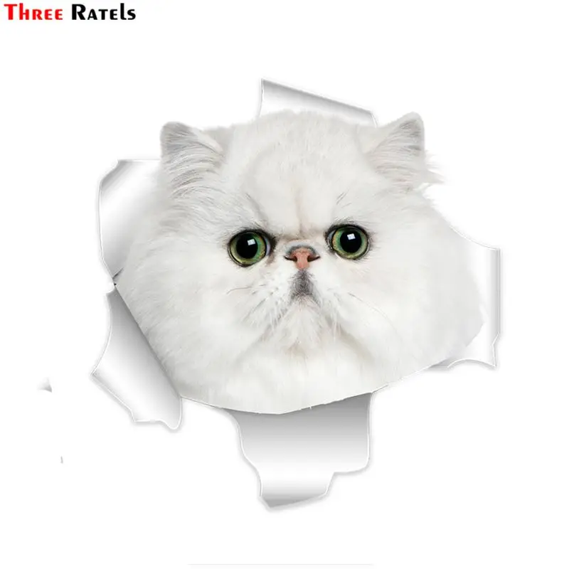 

Three Ratels QM-9 Cute Persian Cat 3d Sticker On Fridge Car Decal