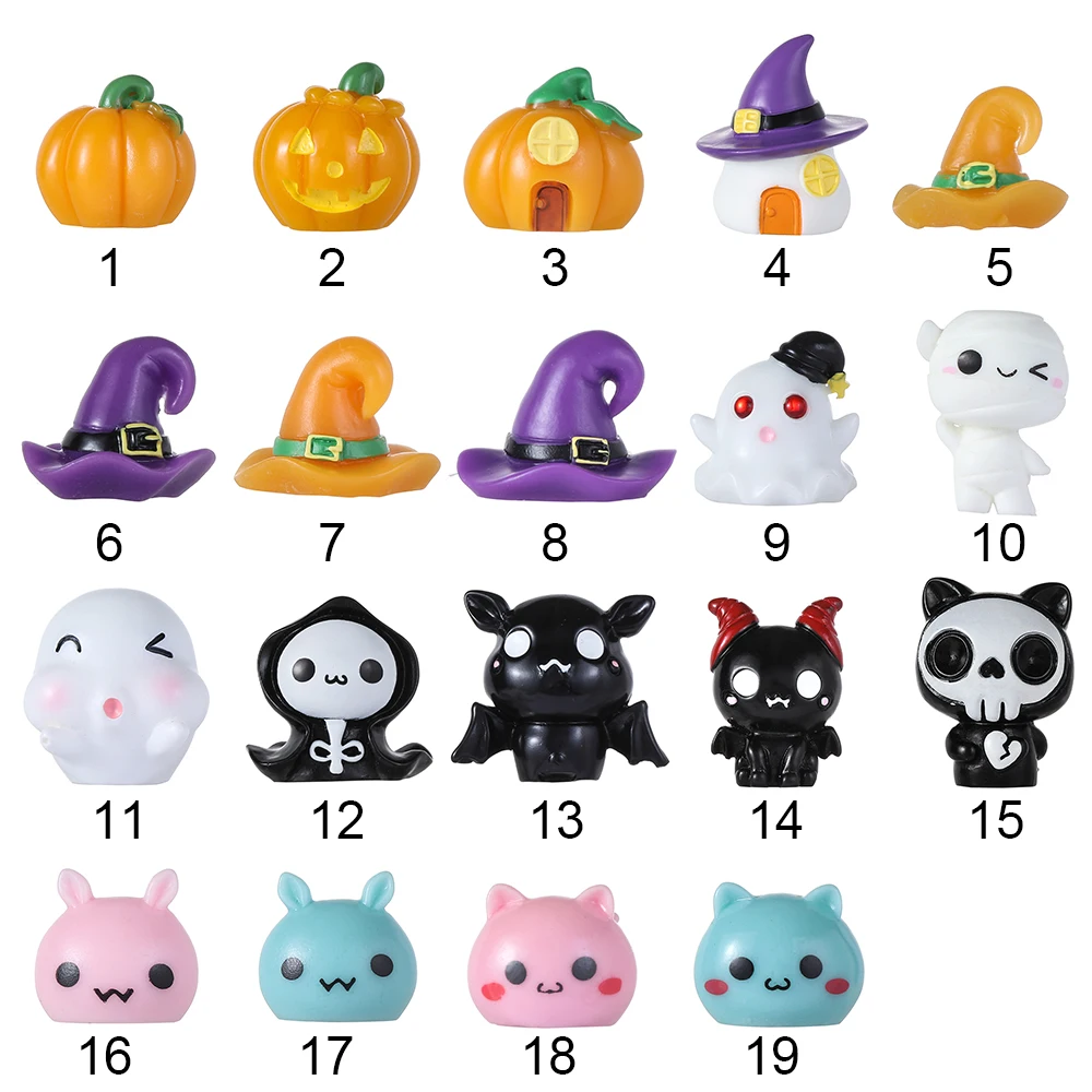

1Pc Resin Mini Halloween Decor Crafts Fairy Garden Pumpkin Ghost Micro Landscape Miniature Figurines Cute Home Decor Ornaments