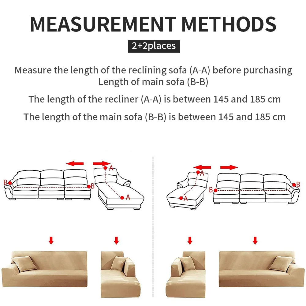 

L Shape Sofa Covers For Living Room Sofa Protector Anti-dust Elastic Solid Printed Stretch Cover For Corner Sofa Slipcover