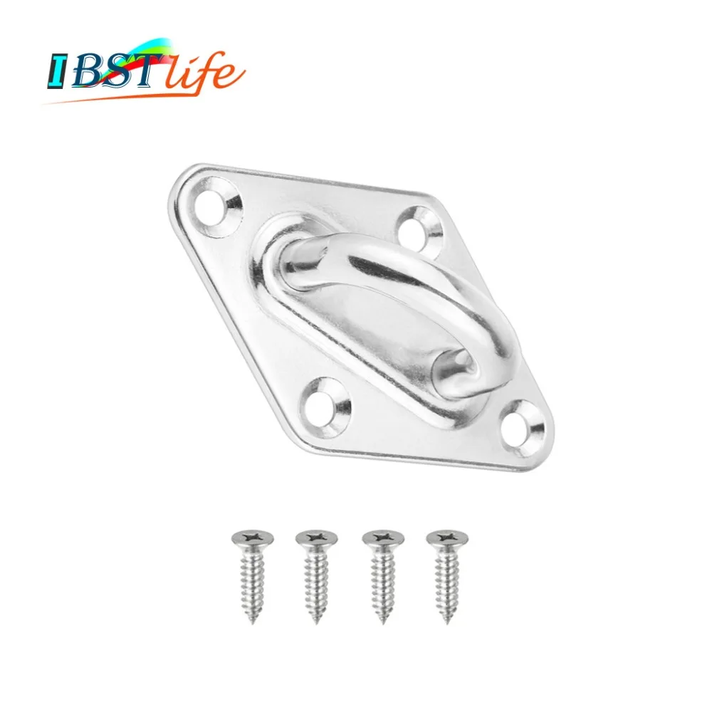 

Stainless Steel 304 Diamond Shaped Pad Eye Plates Staple Ring Hook loop Boat marine Yacht Shade Sail Tie Down Rigging hardware