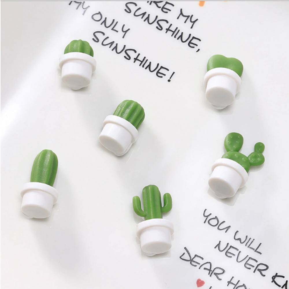 6 шт./лот забавные магниты на холодильник с мультяшными растениями наклейки