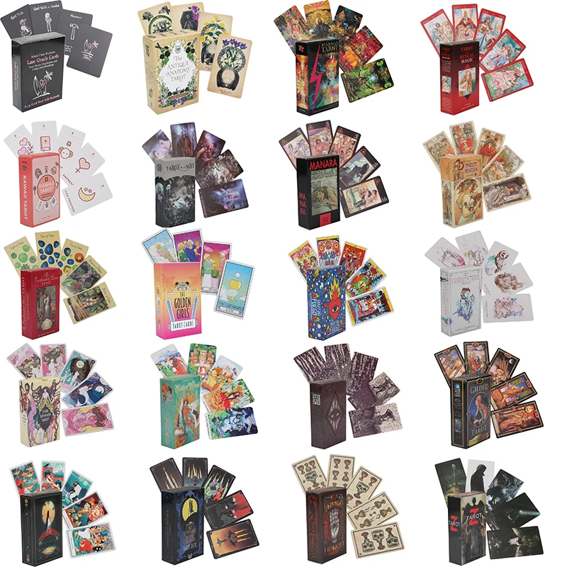 

Карты Таро, разные стили, волшебные гадания, Оракул, семейные встречи, личная колода, полная английская голограмма с QR-кодом