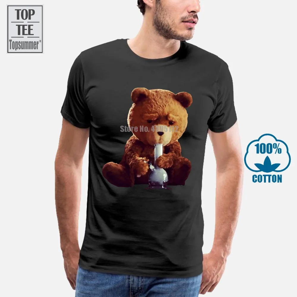 

Ted Bear Smoking Bong Cotton Crew Neck T Shirt Zz Mens T Shirts Fashion 2018 100% Cotton Short Sleeve O Neck Tops Tee Shirts