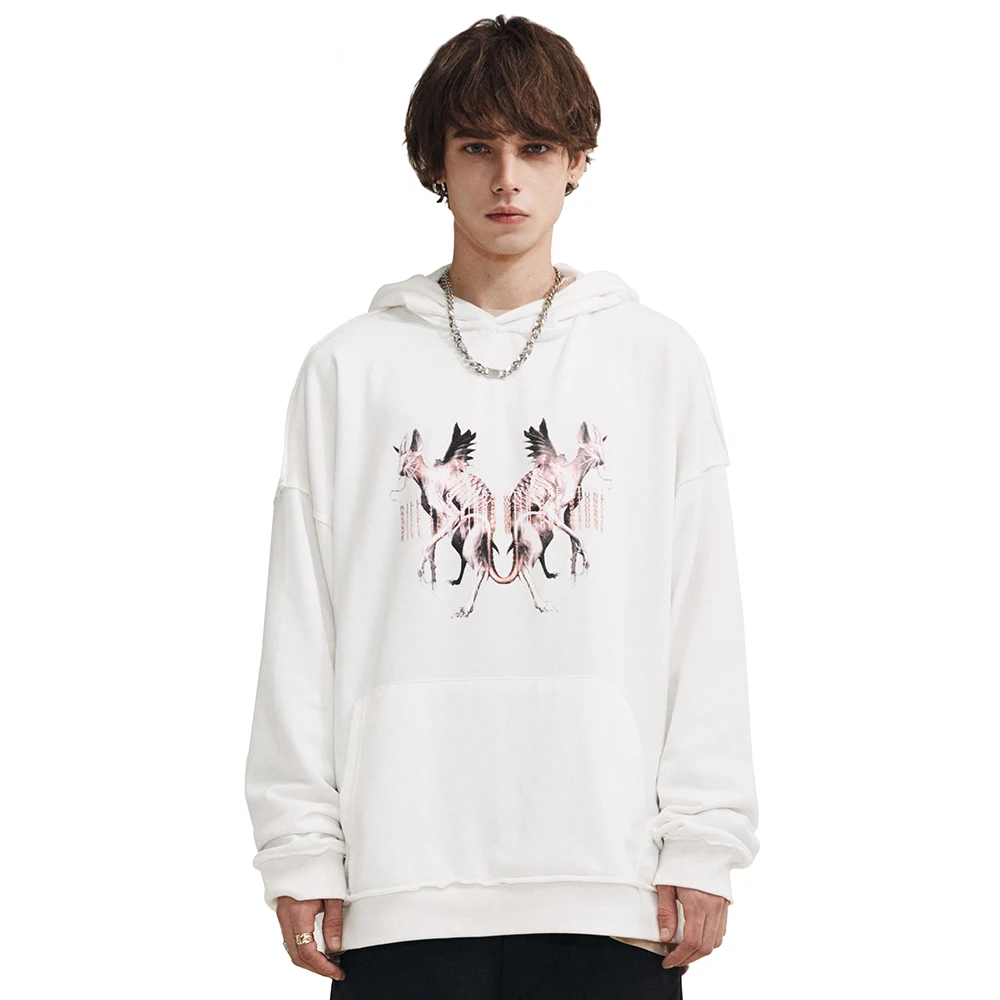 

Cotton Streetwear Graphic Hoodie Men Urban Pullover Sweatshirts