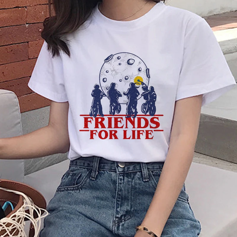 Новая футболка Stranger Things Harajuku Ullzang женская с перевернутыми ногами Eleven Funny 90s Graphic