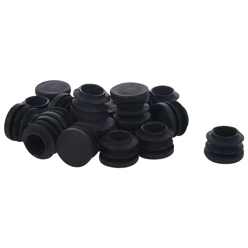 

New Blanking End Caps Round Tube Insert Cover 19mm Dia 20 Pcs Black