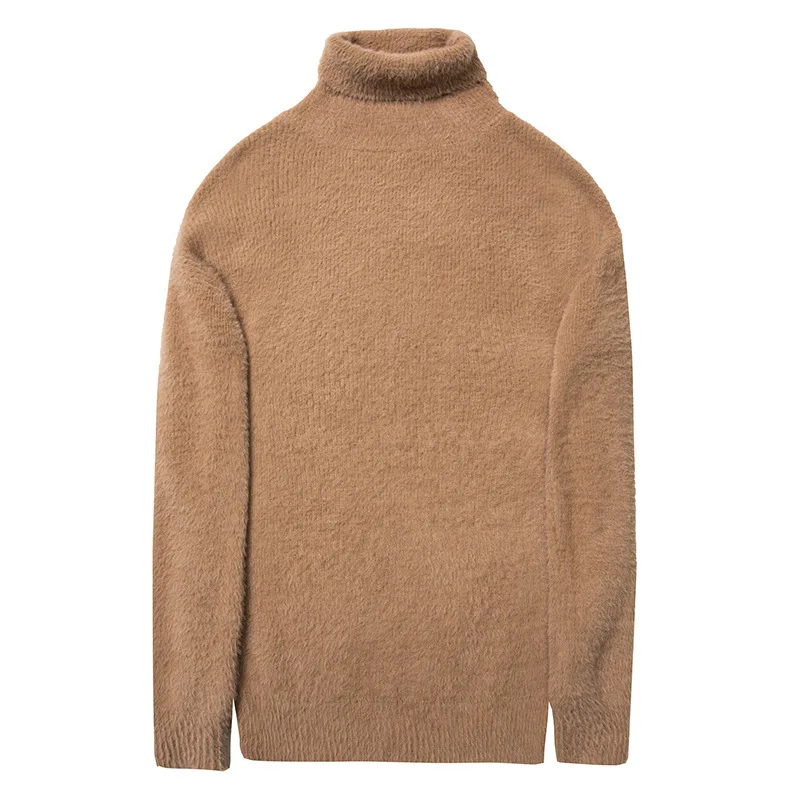 Искусственный мех норки кашемировый свитер с высоким плотно облегающим шею