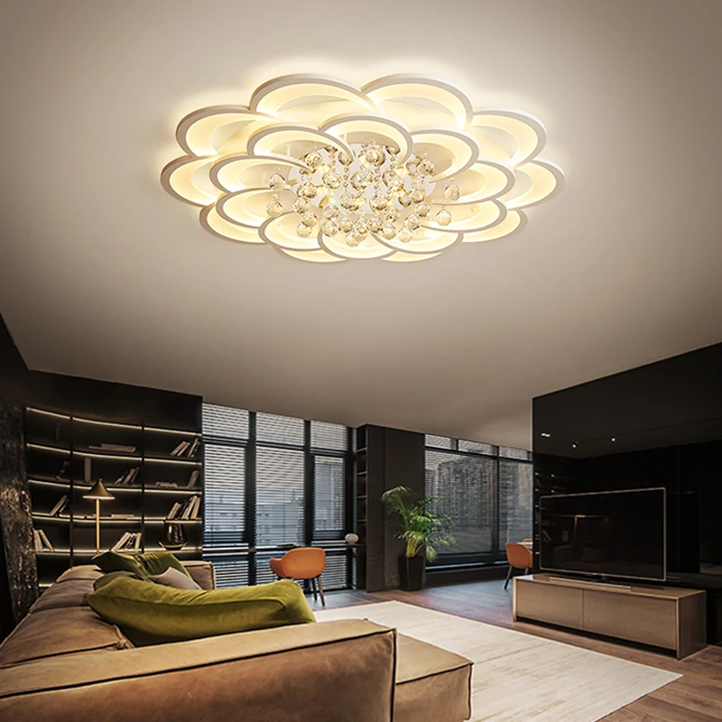 Candelabro LED moderno de cristal para techo, luces para sala de estar, dormitorio, cocina, Lustres de iluminación interior, accesorios de iluminación