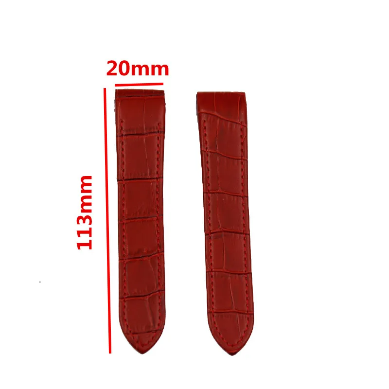 Watch accessories for Cartier Santos crocodile leather watch strap male Santos100 leather strap female 20mm