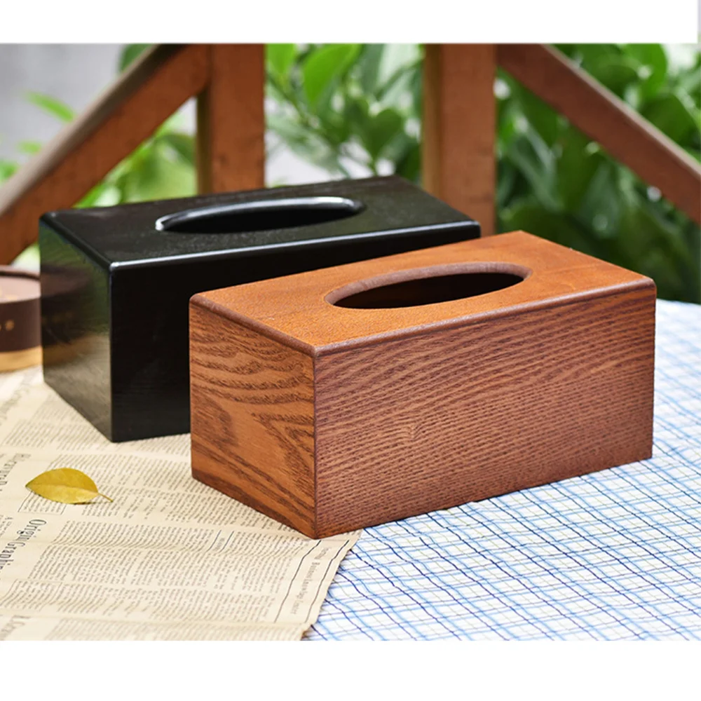 

Creative Tissue Box Rectangle Car Paper Towel Holder Desktop Napkin Storage Container for Home Office - 23x12x10.5cm (Black)