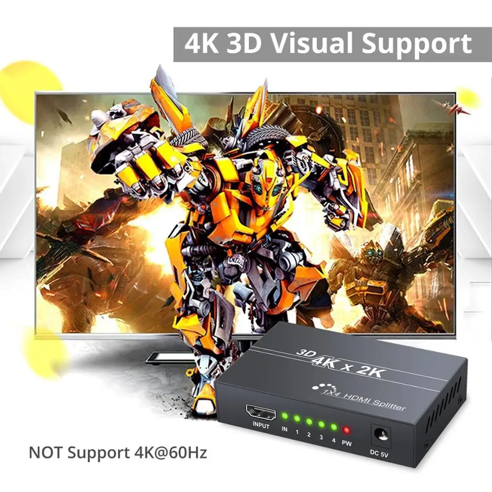 ESYNiC HDMI разветвитель 1 в 4 из 1x4 портов поддержка коробки HDCP Full Ultra HD 1080P K/2 K 3D для Xbox PS4