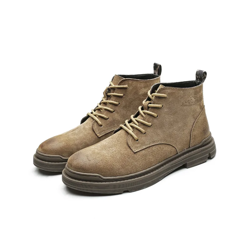 

New Men Boots Leather Waterproof Lace Up Military Boots Men Winter Ankle Lightweight Shoes For Men Winter Casual Non Slip