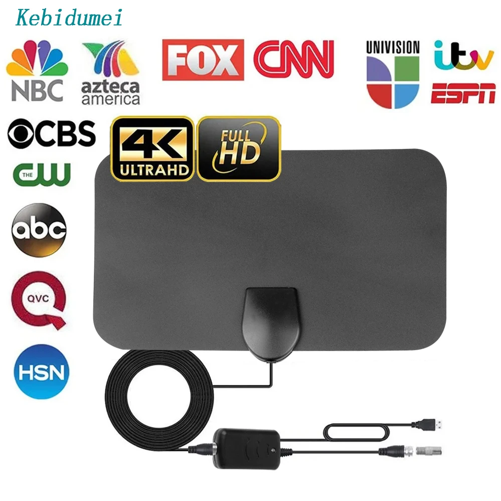 

High Quality 8K 4K 1080P 25dB High Gain HD TV DTV Box Digital TV Antenna 500 Miles Booster Active Indoor Aerial with 3M Cable
