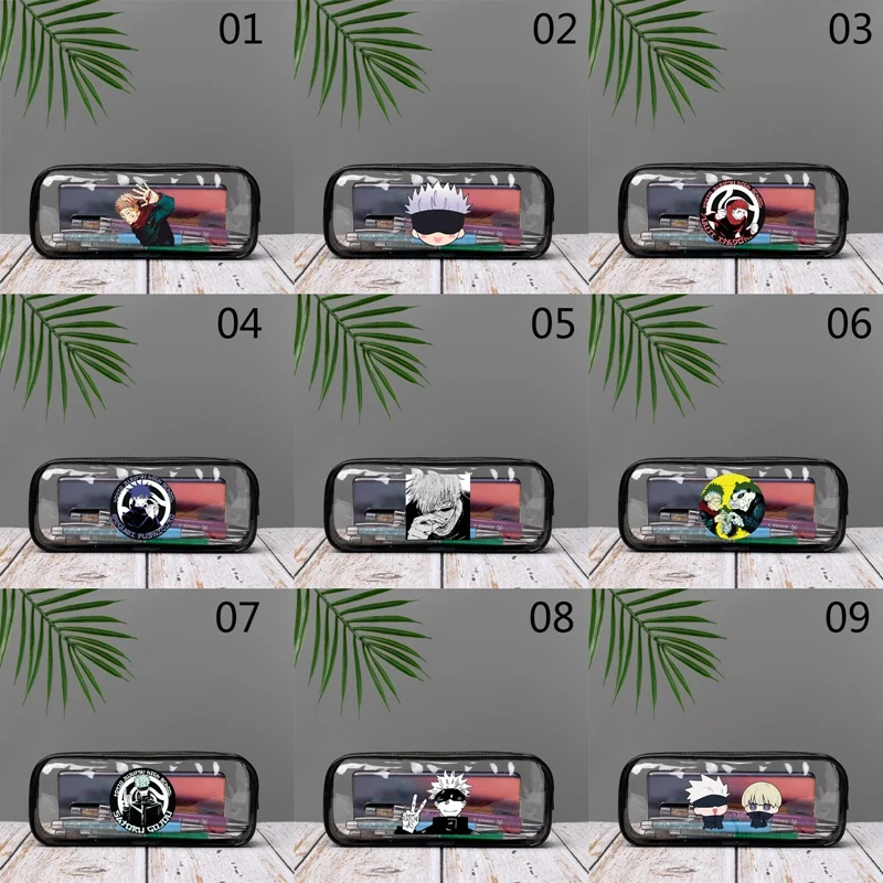 

Anime Jujutsu Kaisen Pencil Case Itadori Yuuji Gojou Satoru Cute Cartoon Transparent Pencil Bag Pouch School Office Supplies