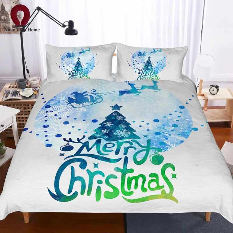 3D Рождественский Комплект постельного белья белая Рождественская елка
