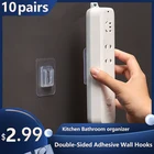Двусторонняя клейкая настенная вешалка, Прочные прозрачные крючки, настенный держатель на присоске для кухни и ванной комнаты