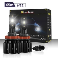 galaxinno led auto lights h11 h8 h9 headlight csp fog lamp 65w 6000k extremelly bright bulbs built in fan for american brand car