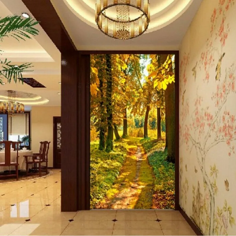 

BEIBEHANG 3D stereoscopic mural wallpaper entrance hallway background 3D wallpaper vertical version corridor walkway photo