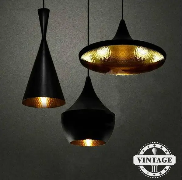 Музыкальная Подвесная лампа с медным абажуром 3 шт./упак. Черный Новый ABC (высокий