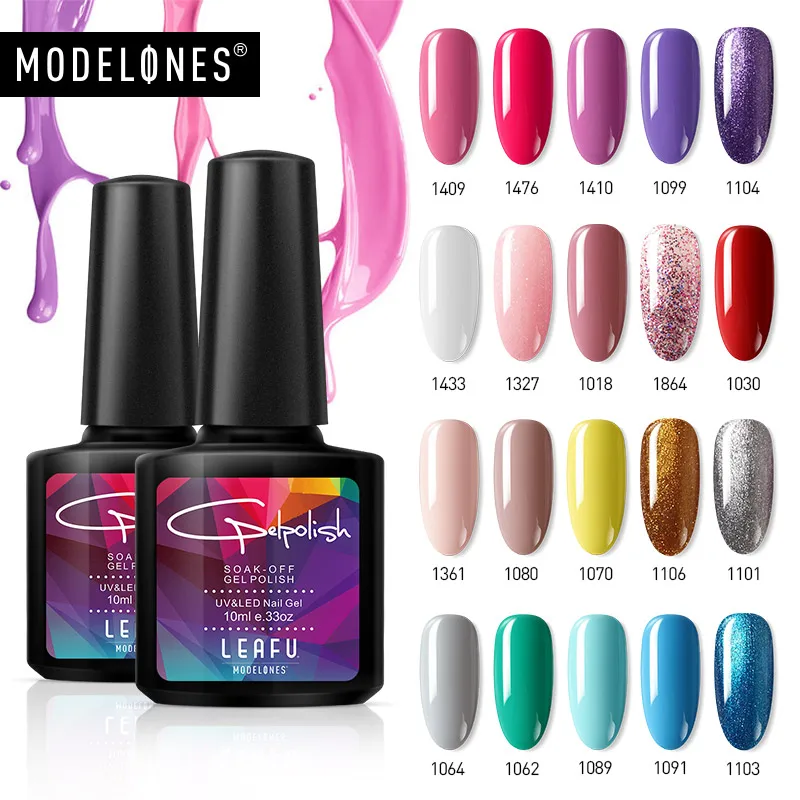 Modelones 20 шт./лот блестящий Гель лак для ногтей салонный светодиодный впитывающий