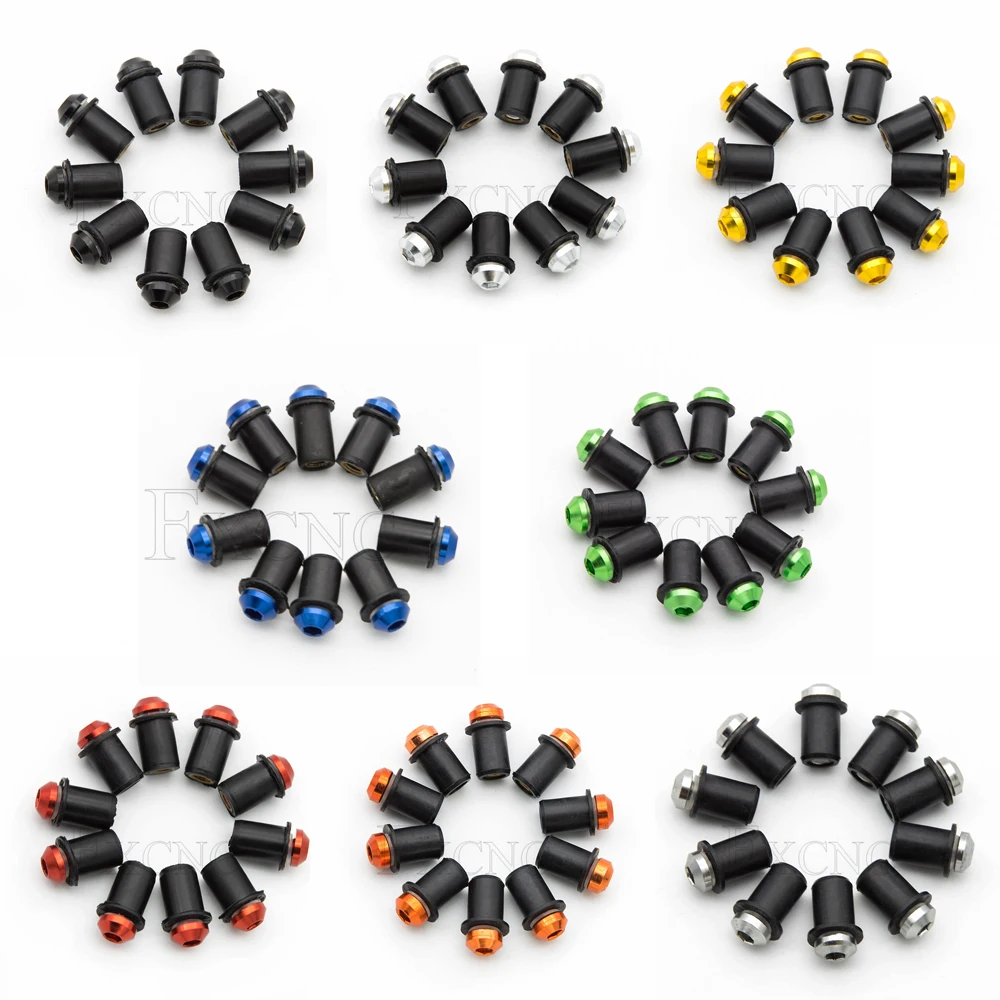 

Винты для лобового стекла мотоцикла Honda, Suzuki, Kawasaki, Yamaha, 10 шт., 5 мм, универсальные аксессуары