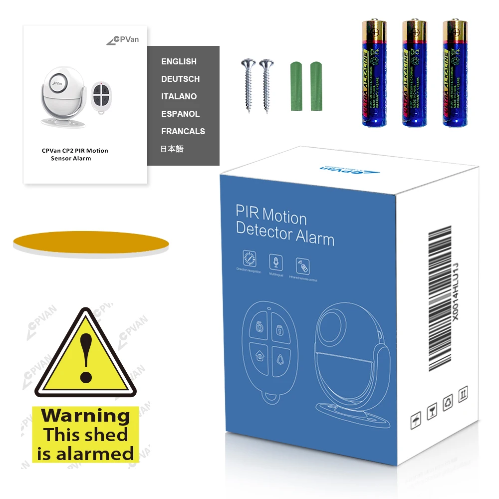 Беспроводной инфракрасный датчик движения CPVan детектор с оповещением 125 дБ