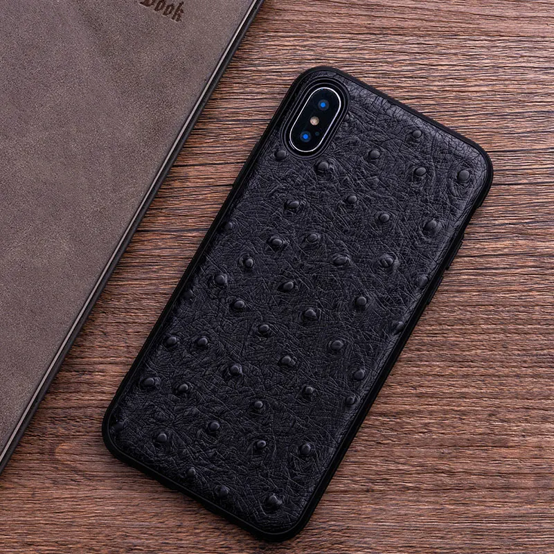 

Cowhide Phone Case For iPhone 6 6s 7 8 Plus 11 Pro X Xr Xs Max Case Ostrich Texture Cover For iPhone 6sp 7p 8p Case