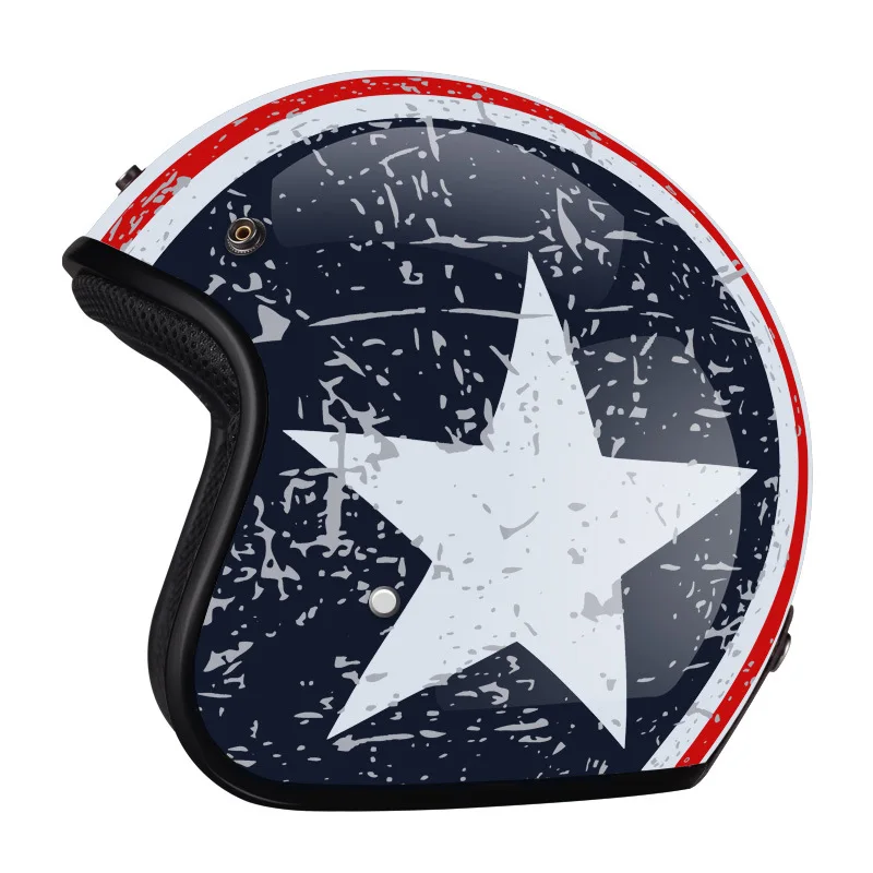 Мотоциклетный шлем BYE в стиле ретро для мужчин и женщин 3/4 дюйма полушлем с