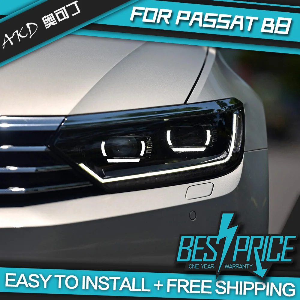 Автомобильный Стайлинг для Passat B8 EUR фары 2017 2018 светодиодный задний фонарь DRL