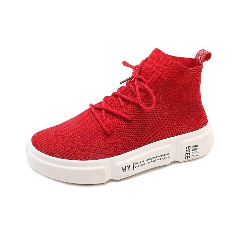 2019 весенние туфли для женщин Обувь с высоким берцем носки девочек Спортивная