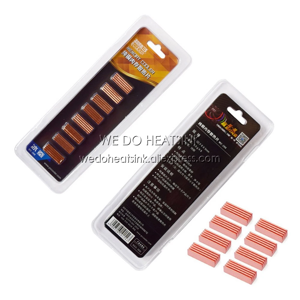 8 шт./упак., медный радиатор для охлаждения памяти 8 шт./упак., медный радиатор для охлаждения памяти