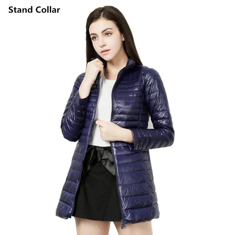Зимний длинный пуховик, женский, Повседневный, тонкий, теплый, ультра-светильник, пальто с капюшоном, женский, белый, утиный пух, парка, ветрозащитная верхняя одежда, 7XL