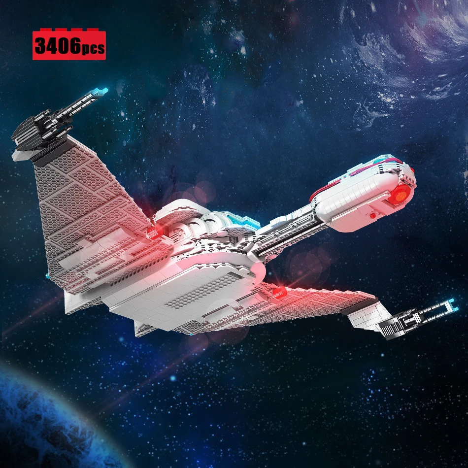 

MOC Universe Space Battle Cruiser Raptor Building Blocks Assembling Model Spaceship Bricks Construction Kit for Adults Kids Toys