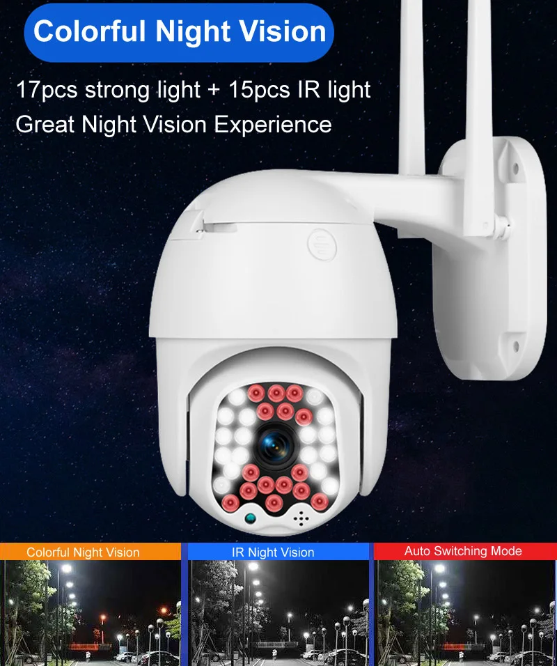 1080P наружная IP-камера Wi-Fi CCTV 360 PTZ защита безопасности наблюдение умный дом