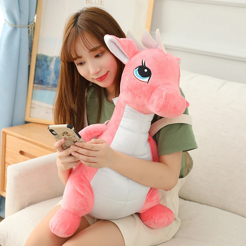 40/60/80cm Kawaii Dinosaur Plush Doll Stuffed Dino Toy Kids Huggable Animal Dragon Pillows Cartoon Gift for | Игрушки и хобби