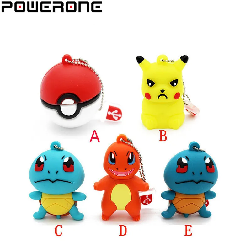 POWERONE Pokmon pikachu USB флеш накопитель poke ball dragon memory Stick Pendrive 4 ГБ 8 16 32 64 u disk|USB