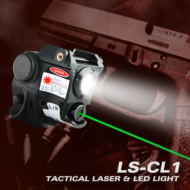 

Glock 19 flashlight with gun laser sight for weapon pistol picatinny rail compact tactical red dot laser