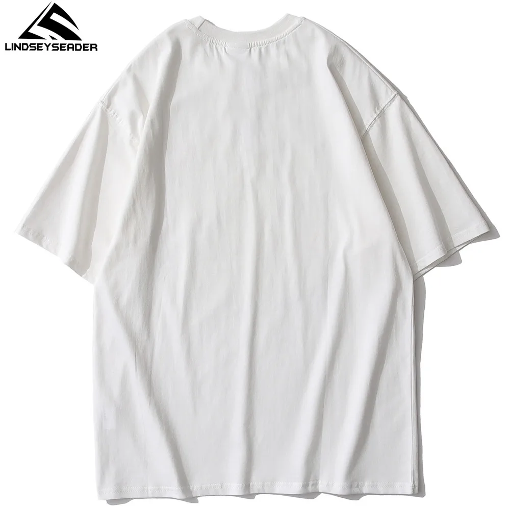

LINDSEY SEADER Men's T-shirt Hip Hop Oversized Print 2021 Casual Harajuku Streetwear Summer Short Sleeve cotton Tops Tee Tshirt