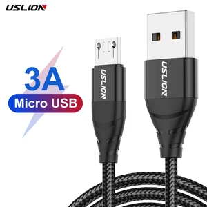 USLION Micro USB Cable 3A Quick Charge For Xiaomi Mobile Phone Fast Charging USB Cable Data Charger  in USA (United States)