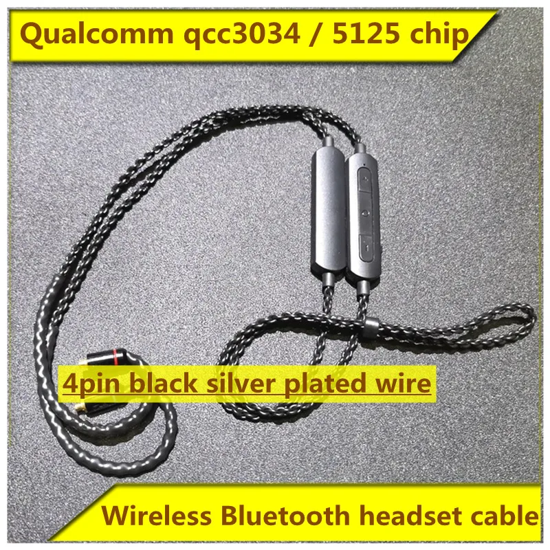 

Qualcomm QCC3034 QCC5125 HIFI lossless Bluetooth cable APTX-HD ear-mounted CVC VOICE noise reduction Bluetooth 5.2 4Pin black
