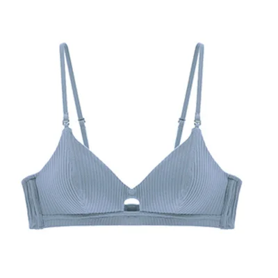 Бренд Романтический соблазн Для женщин бюстгальтер тонкий мягкий Bralette сексуальное женское белье комплект бюстгальтер Push Up и трусики Треугольники чашки бюстгальтер - Цвет: Blue No Panties