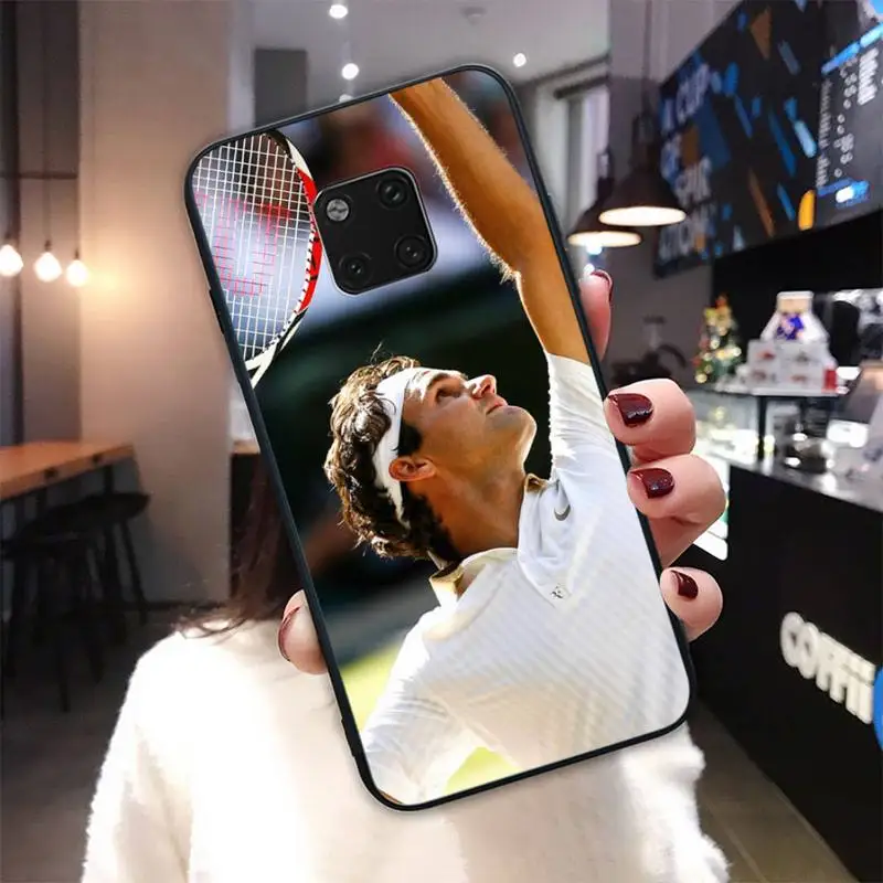 

Roger Federer Black Silicone Cover Case For Huawei Mate 9 10 20 30 Lite 9 10 20 30 Pro 20X Funda