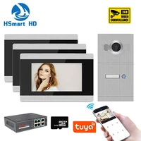 7 inch touch screen wifi ip smart video door phone intercom system support app remote unlock with motion detection