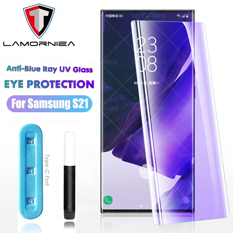 

Защитное стекло для Galaxy S21 Ultra, закаленное, с защитой от синего излучения, для Samsung S20 FE S8 S9 S10 S21 Plus Note 20 Ultra 10 5G