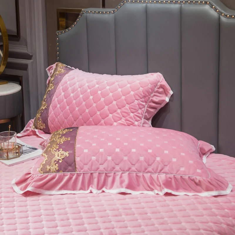 Новый роскошный розовый плотный бархатный фланелевый флисовый стеганый Золотой