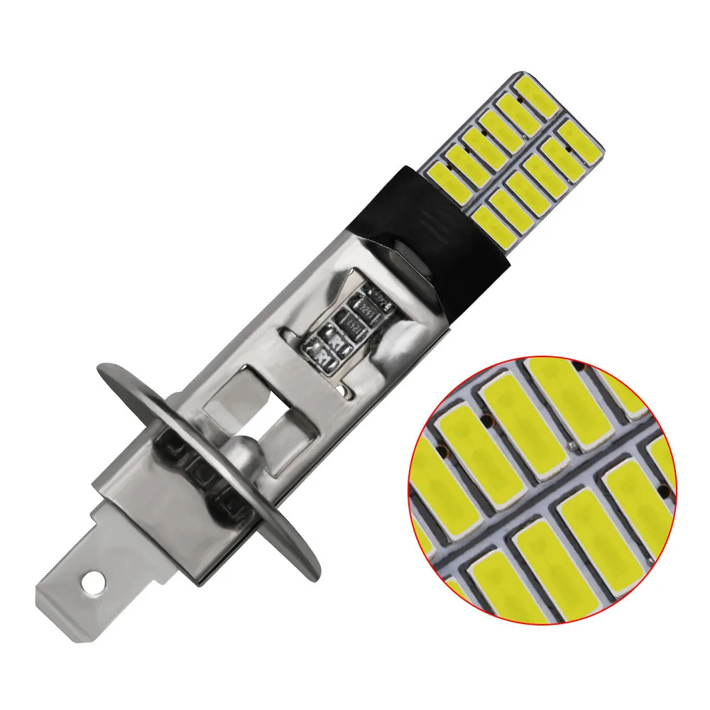 6pcs H1/H3 COB LED Super Bright White Canbus 24SMD 4014 Replacement Bulbs For Car Fog Lights Running Lights Lamps