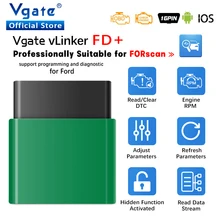 Vgate vLinker FD ELM327 FORScan For Ford wifi Bluetooth-4.0 OBD2 Car Diagnostic Auto Tool OBD 2 Scanner J2534 PK ELM 327  V 1 5