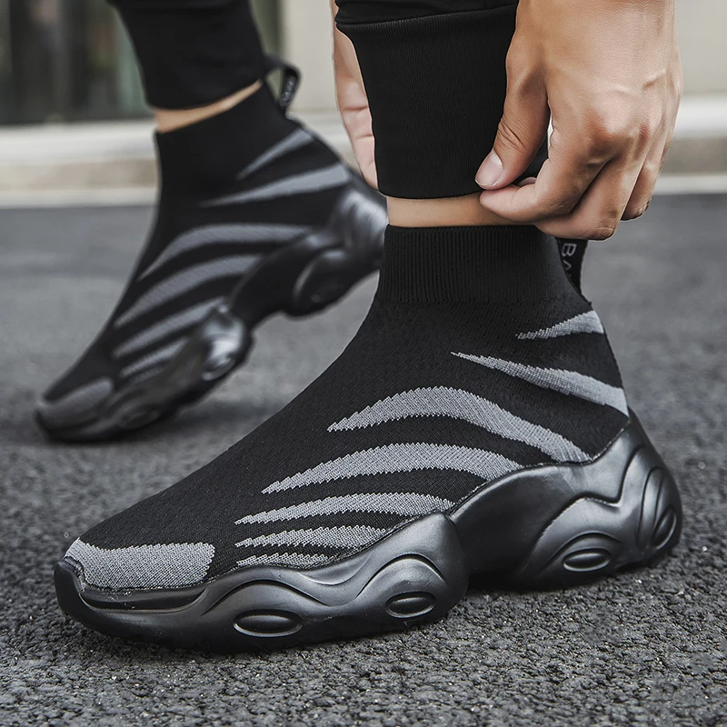 

Summer Men Sports Shoes Women Fashion Casual Shoes Boots Socks Shoes Running Breathable Couple Shoes Large Size Lazy Shoes 35-47