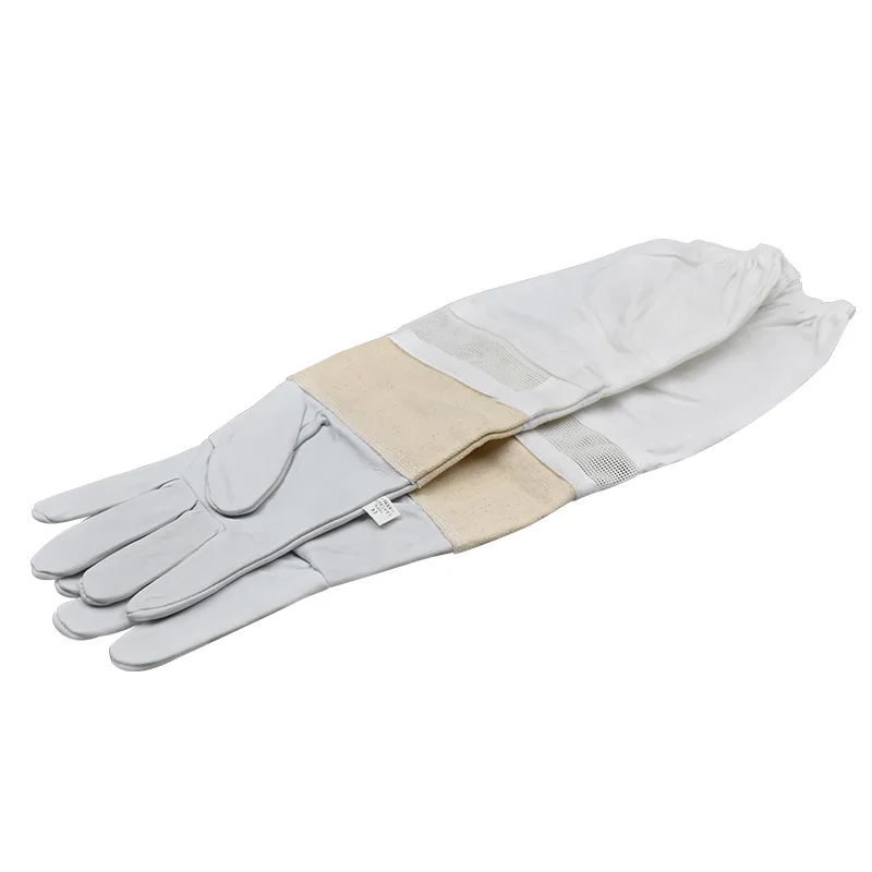 Beekeeping Prevent Gloves For Beekeeper Protective Mesh Fabric Sleeves Ventilated Professional Sheepskin Canvas Anti Bee Tools | Дом и сад